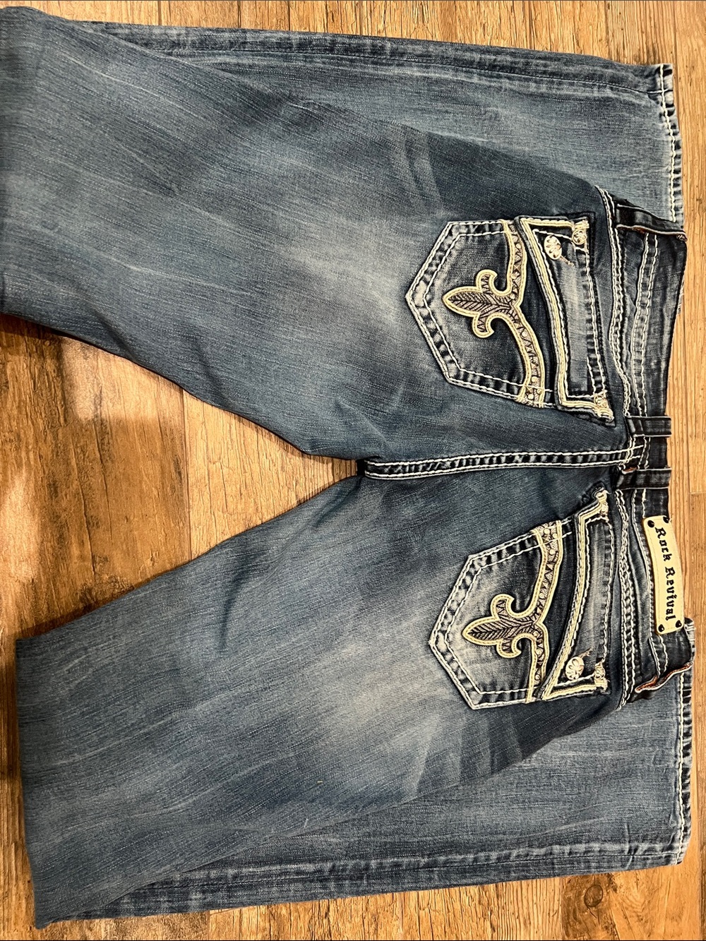 Rock Revival Denim Jeans with Embroidered Back Pocket - Blue - Picture 6 of 8
